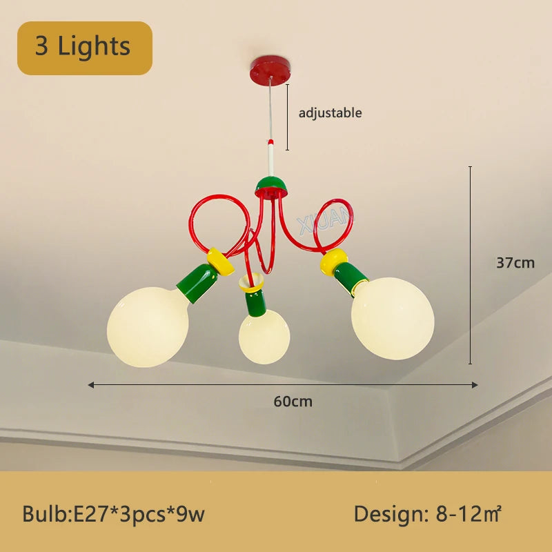 lustre design memphis coloré pour chambre enfant - vue 8 sur 9