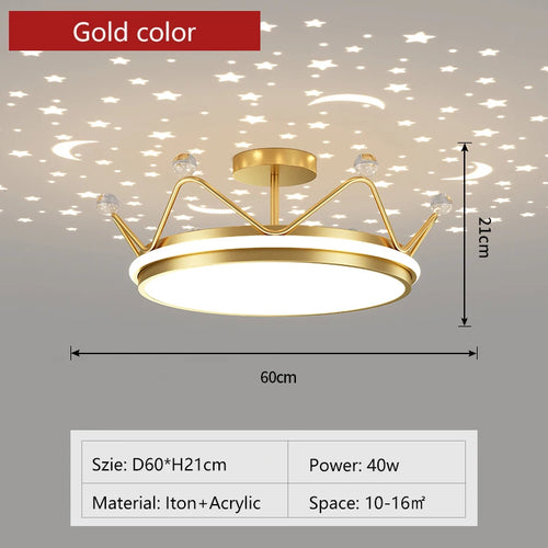 plafonnier led moderne couronne créative pour chambre d'enfant - vue 17 sur 16