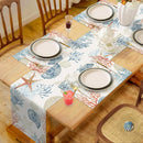 Chemin de table lin motif ocean style nautique