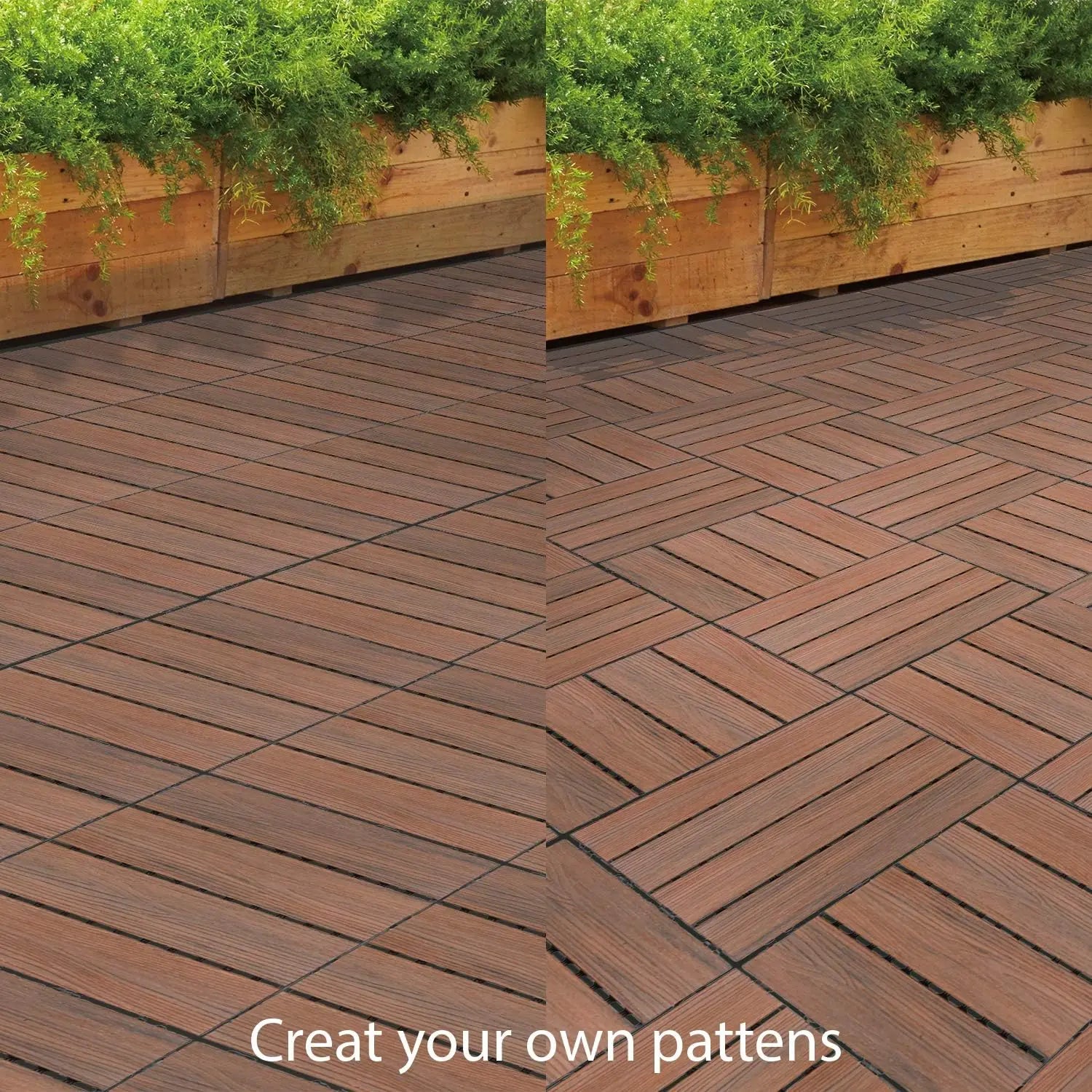 30 dalles clipsables bois massif pour terrasse balcon - vue 2 sur 6