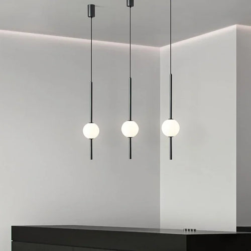 Nordique Simple boule de verre suspension lumières salle à manger chambre décor lampe suspendue Restaurant Bar Suspension lustres éclairage - vue 2 sur 10