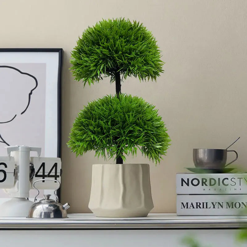plante artificielle faux pin pour décoration intérieure et extérieure - vue 4 sur 8