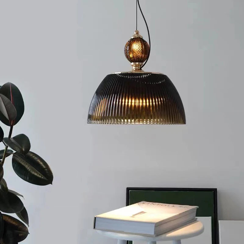 suspension rétro en verre pour éclairage moderne et chaleureux - vue 5 sur 8