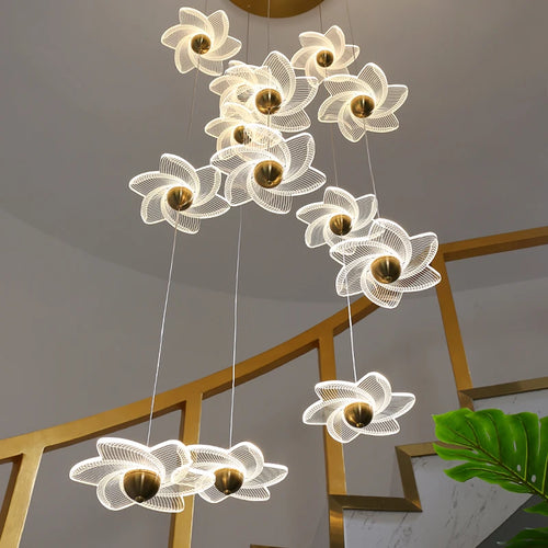 lustre moderne décoratif pour hall d'hôtel duplex luxe - vue 2 sur 26