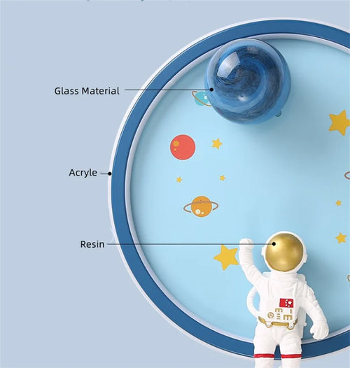 plafonnier led moderne astronaute luminaire décoratif enfant - vue 5 sur 6