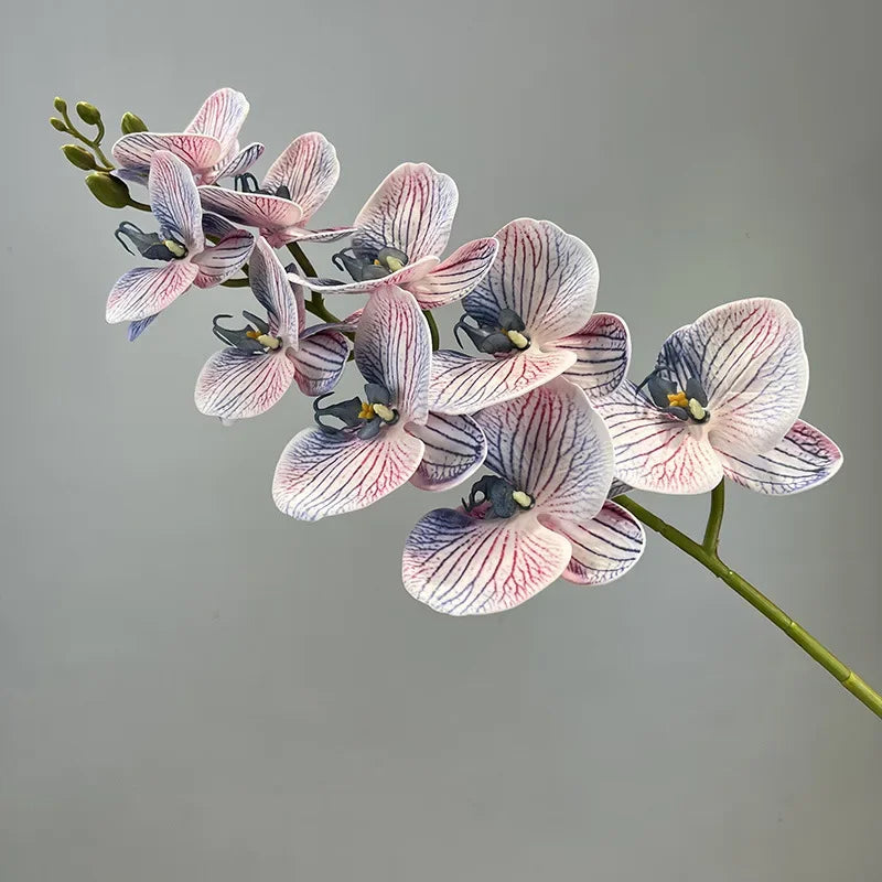 fleurs artificielles orchidée papillon en coton et silicone décoratives - vue 12 sur 12