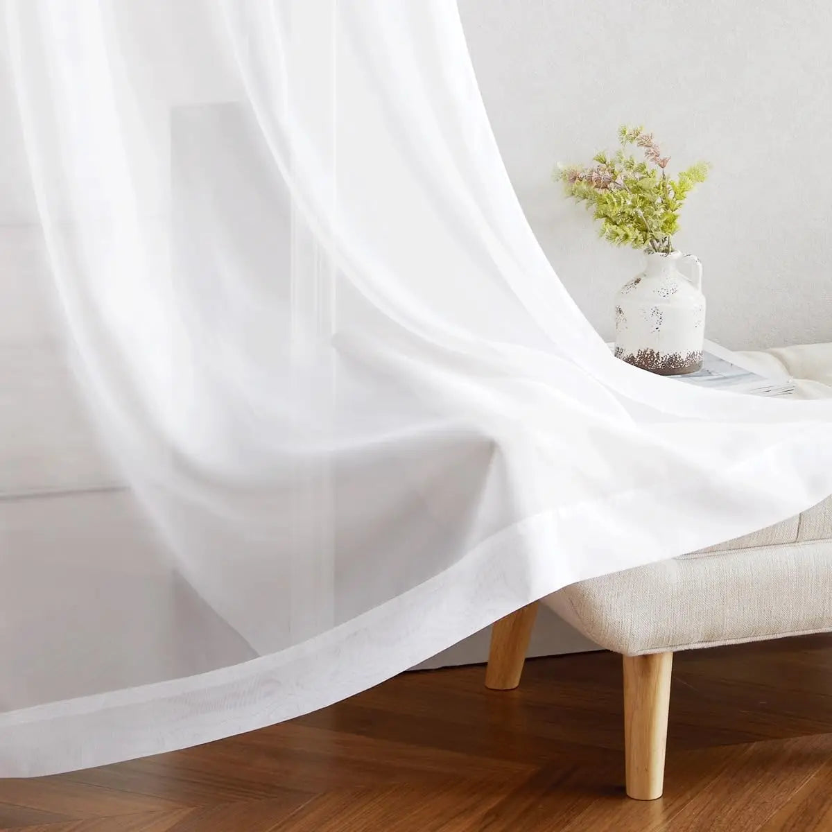 Voilage tulle transparent style moderne pour salon chambre