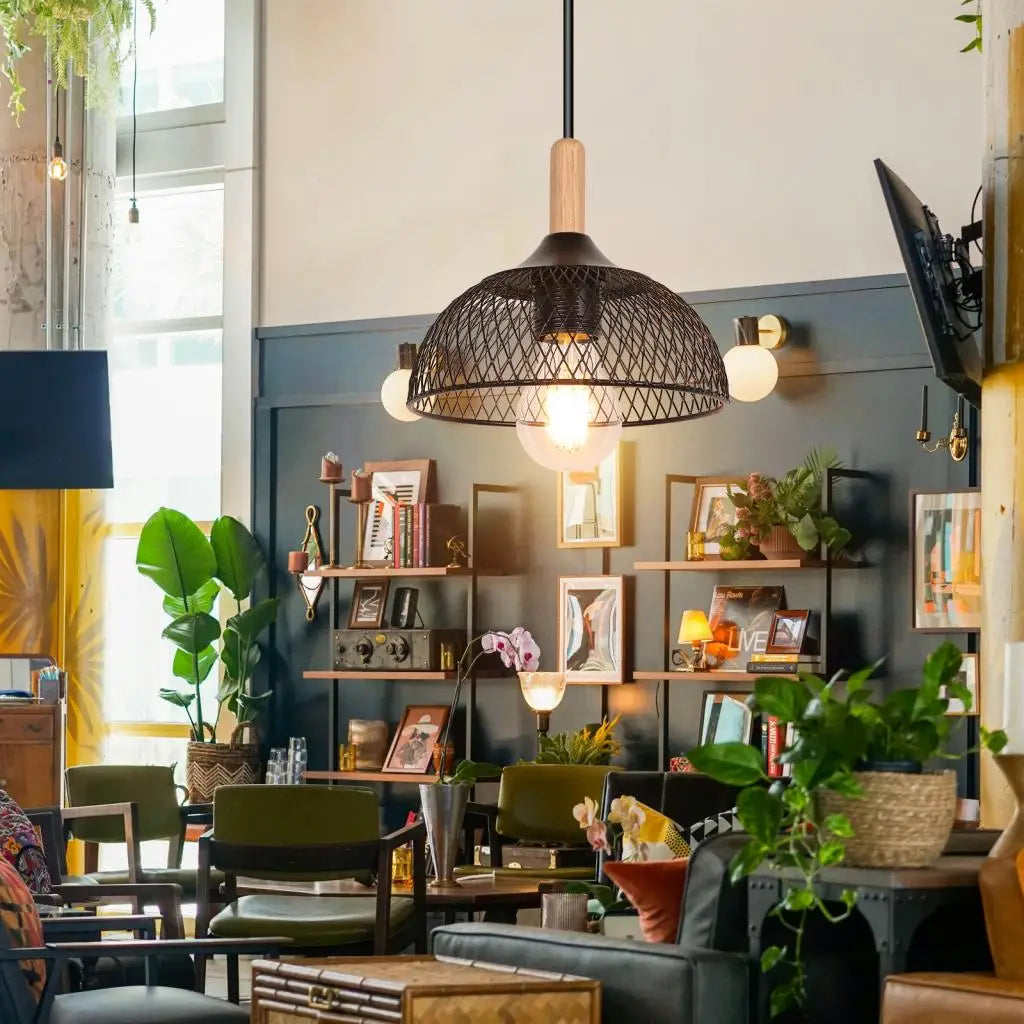 suspension moderne en métal noir pour décoration intérieure - vue 7 sur 7