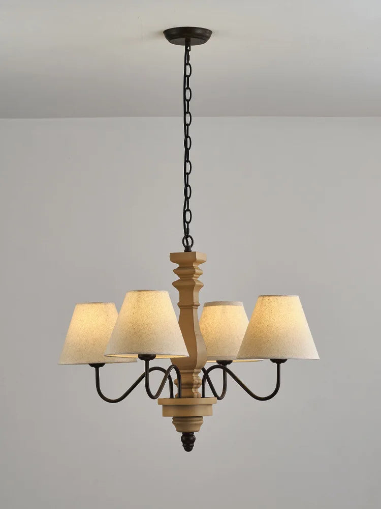 lustre vintage suspendu pour bar café cuisine en bois avec éclairage led - vue 3 sur 7