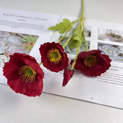 fleurs de pavot artificielles en soie pour décoration et événements - vue 21 sur 21