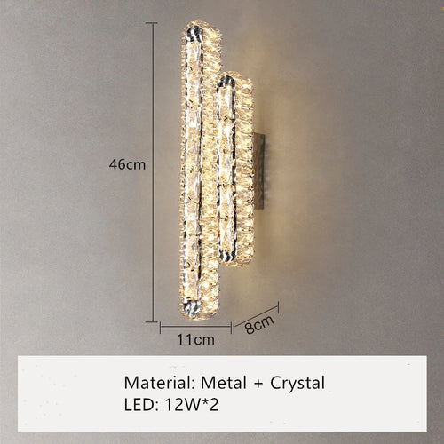 applique murale led ovale en cristal pour décoration intérieure - vue 11 sur 14