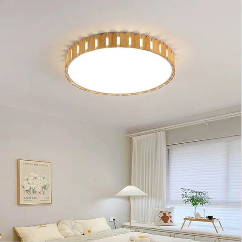 plafonnier moderne en bois pour décoration et éclairage intérieur - vue 2 sur 12