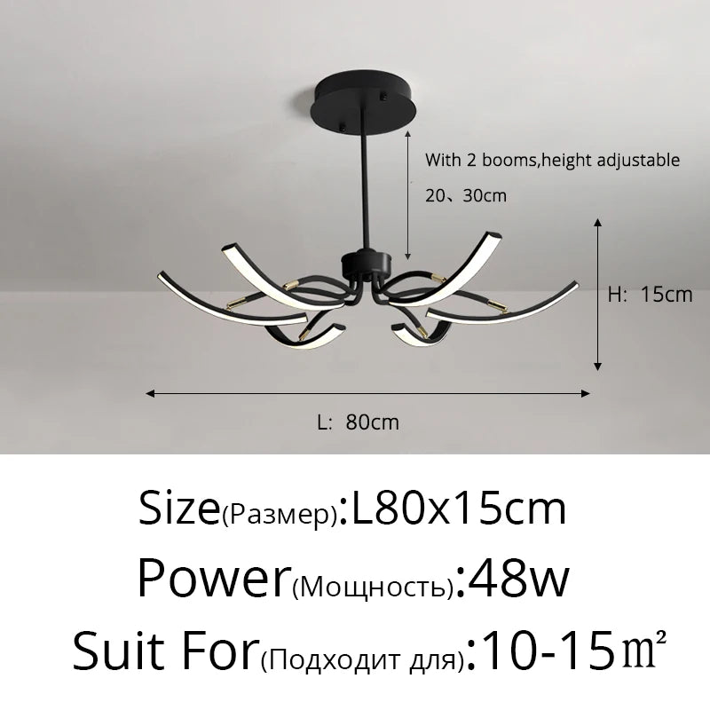 lustre led moderne éclairage intérieur lampes luminaires - vue 17 sur 18