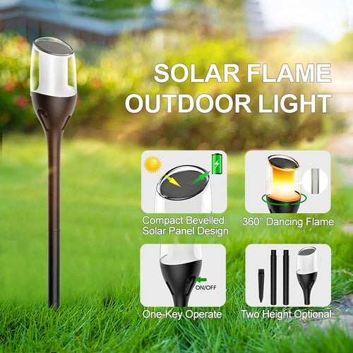 lampes solaires extérieures à flamme pour jardin et patio - vue 2 sur 9
