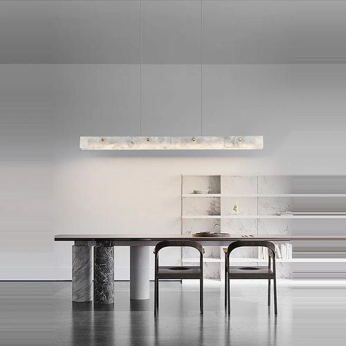 lustre en marbre acier inoxydable à led dimmable pour éclairage intérieur - vue 3 sur 10
