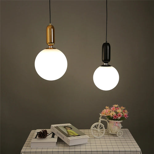 boule de verre moderne suspension lumières led éclairage intérieur décoratif - vue 2 sur 22