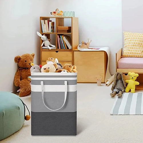 lot de 2 paniers à linge pliables et imperméables pour rangement - vue 3 sur 10