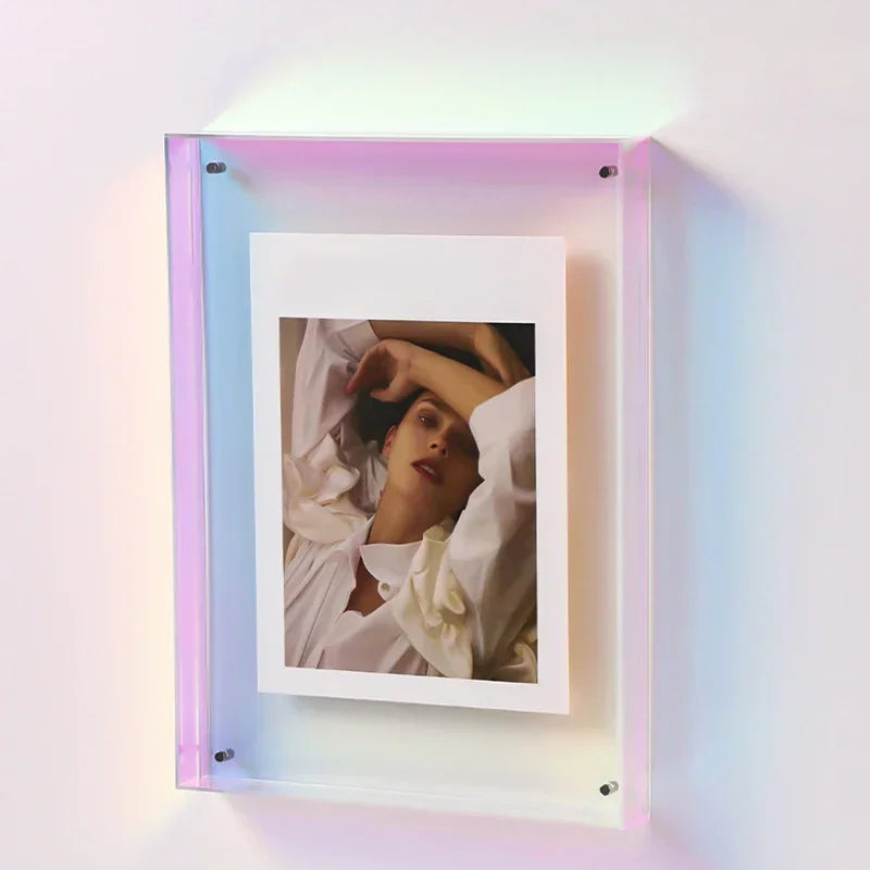 cadre photo acrylique style ins décoration murale table transparente - vue 10 sur 14
