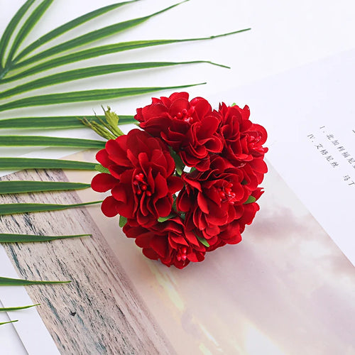 bouquet de mini fleurs d'hortensia artificielles pour décoration et bricolage - vue 12 sur 15