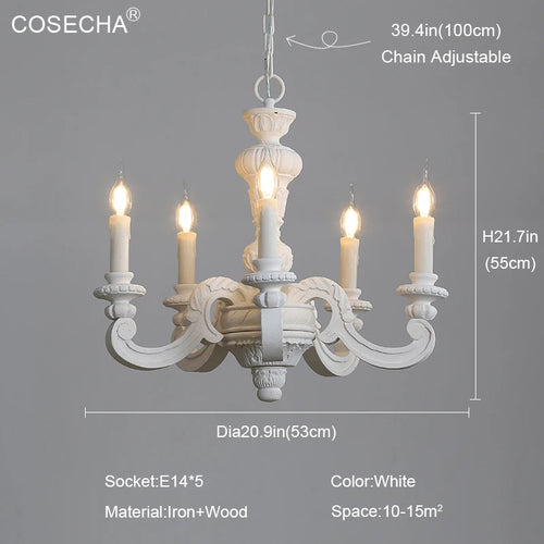 lustre vintage en bois éclairage art déco nordique rétro - vue 10 sur 12