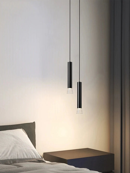 lampe suspension led moderne simple longue ligne tube remplaçable - vue 3 sur 7