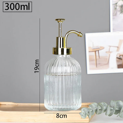 distributeur de savon en verre transparent rechargeable pour gel douche - vue 17 sur 17
