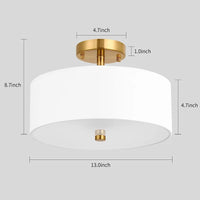 lustre plafonnier style américain en tissu simple circulaire
