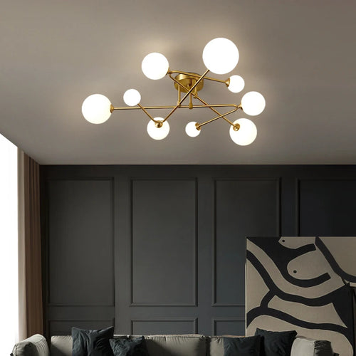 lustre moderne en cuivre design pour intérieur élégant - vue 4 sur 10