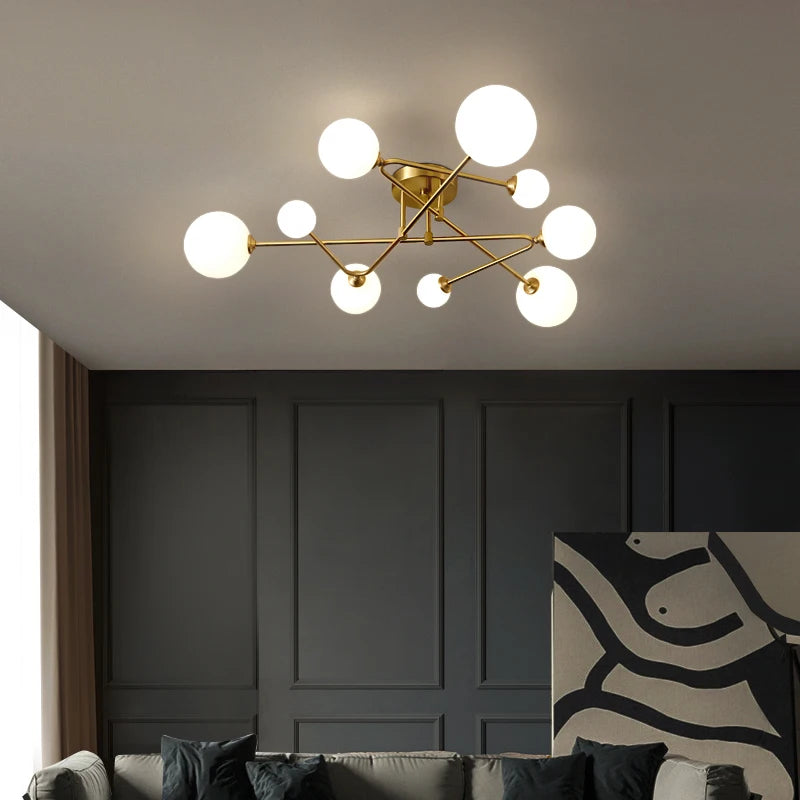 lustre moderne en cuivre design pour intérieur élégant - vue 3 sur 10
