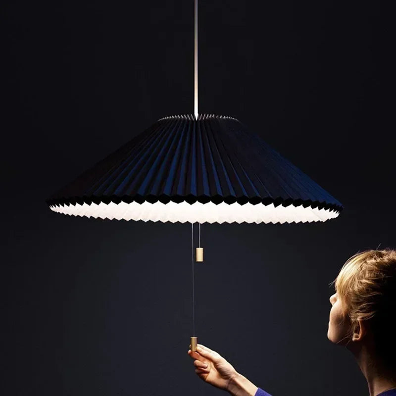 Deformed Umbrella Chandeliers Fabric Pendant Lamp Ceiling Suspension Luminaire Hanging Light for Living Dining Room - vue 2 sur 9