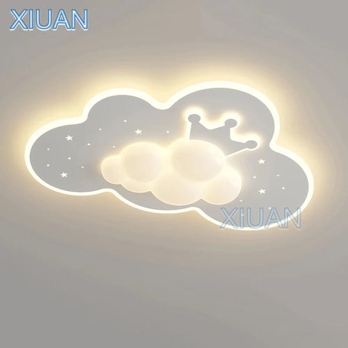 lustre créatif en forme de couronne et nuage pour enfants - vue 2 sur 8