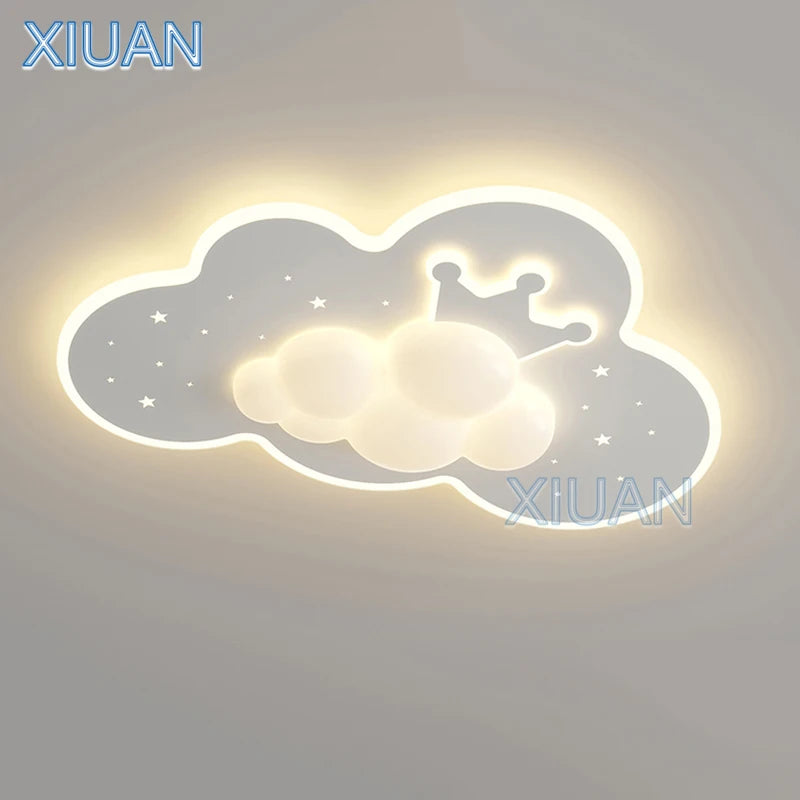 lustre créatif en forme de couronne et nuage pour enfants - vue 1 sur 8