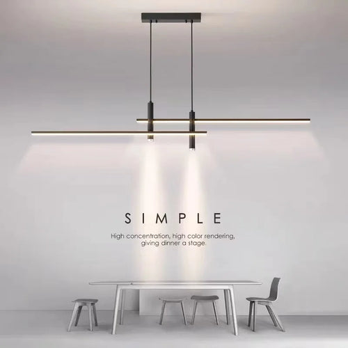 lustre led moderne pour île de cuisine et salon - vue 2 sur 10