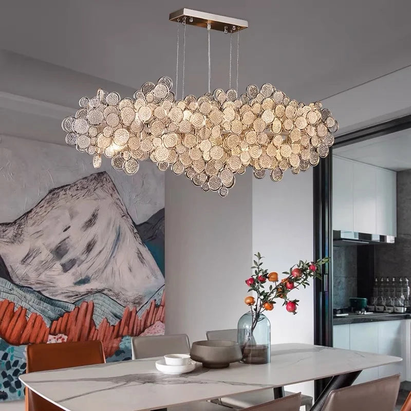 2023 Light Luxury LED Ceiling Chandelier Trend Villa Living Dining Room Pendant Lamp Modern Lustre Bedroom Hanging Light Fixture - vue 1 sur 13