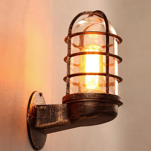 applique murale vintage industriel led fer loft rétro moderne - vue 2 sur 7