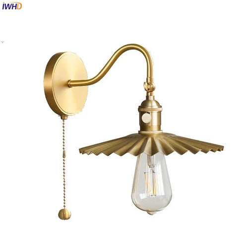 applique murale moderne iwhd en cuivre avec chaîne edison led réglable - vue 14 sur 23