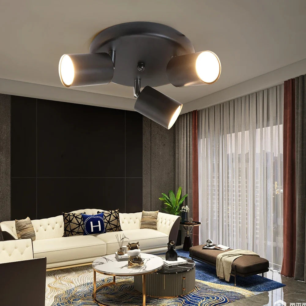 projecteur led de surface avec 3 lumières rotatives pour décoration moderne - vue 4 sur 8