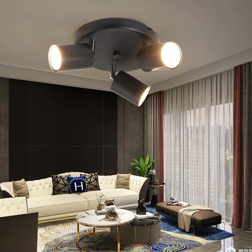 projecteur led de surface avec 3 lumières rotatives pour décoration moderne - vue 4 sur 8