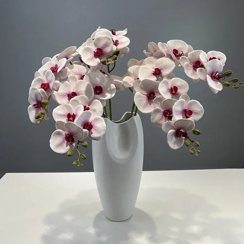 fleurs artificielles orchidée papillon en coton et silicone décoratives - vue 4 sur 12