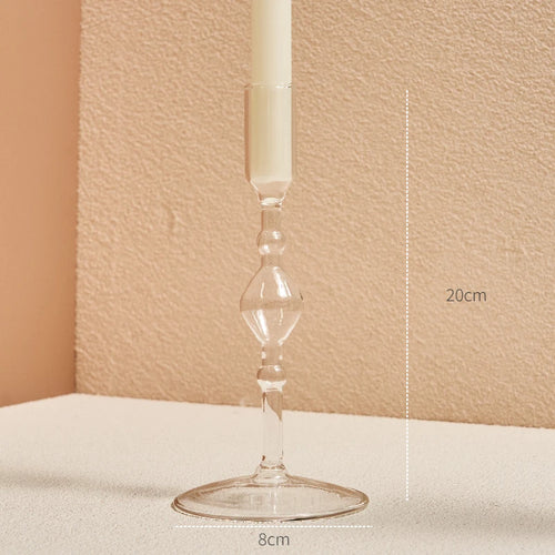 bougeoir en verre transparent décoration intérieure moderne nordique - vue 19 sur 31