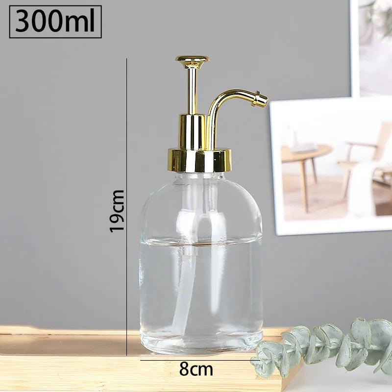 distributeur de savon en verre transparent rechargeable pour gel douche - vue 14 sur 17