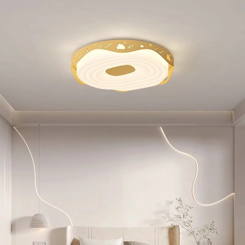 Nordic Kids Bedroom Pendant Lamps Pink Green Yellow Blue Rabbit Panda Bear Astronaut Children's Room Ceiling Light Round Shape - vue 3 sur 14