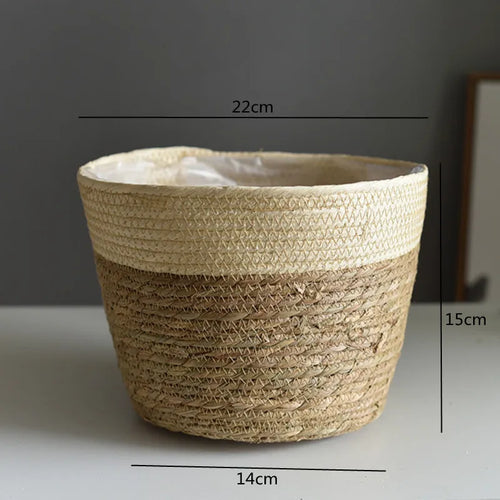 panier en paille pour plantes d'intérieur et d'extérieur - vue 26 sur 28