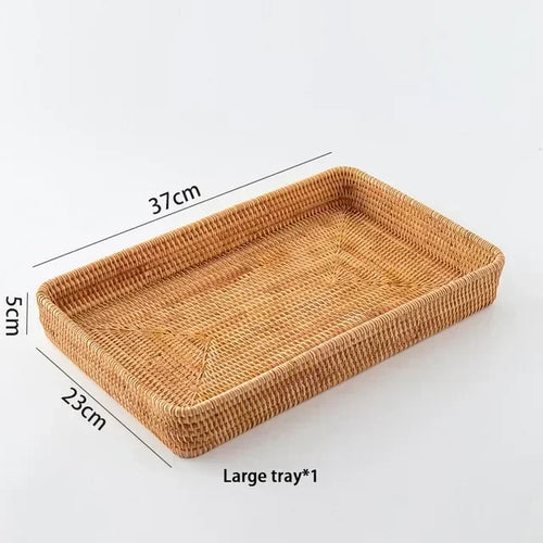 panier de rangement tissé en rotin pour cuisine et pique-nique - vue 11 sur 22