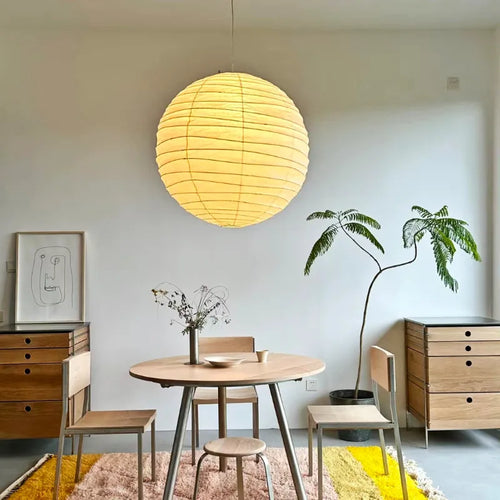 Noguchi Yong suspension lumières Akari Wabi-sabi plafonnier japonais papier de riz lustre pour salon décor à la maison suspension - vue 6 sur 9