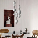 2024 LED White Glass Beads Pendant Chandelier Cafe Bar Bedroom Kitchen Round Ball Hanging Lighting Fixture Home Decor