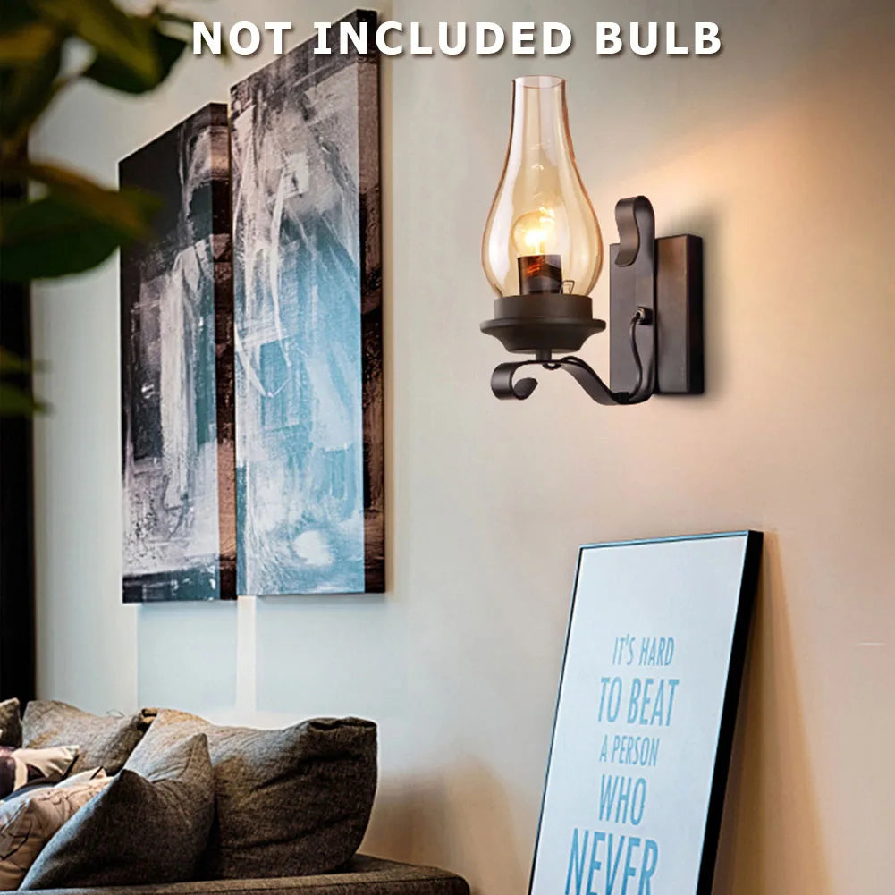 Applique murale fer rétro industriel Led loft nuit - vue 6 sur 6