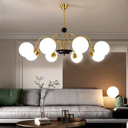 lustre nordique moderne en chrome avec éclairage led - vue 2 sur 18