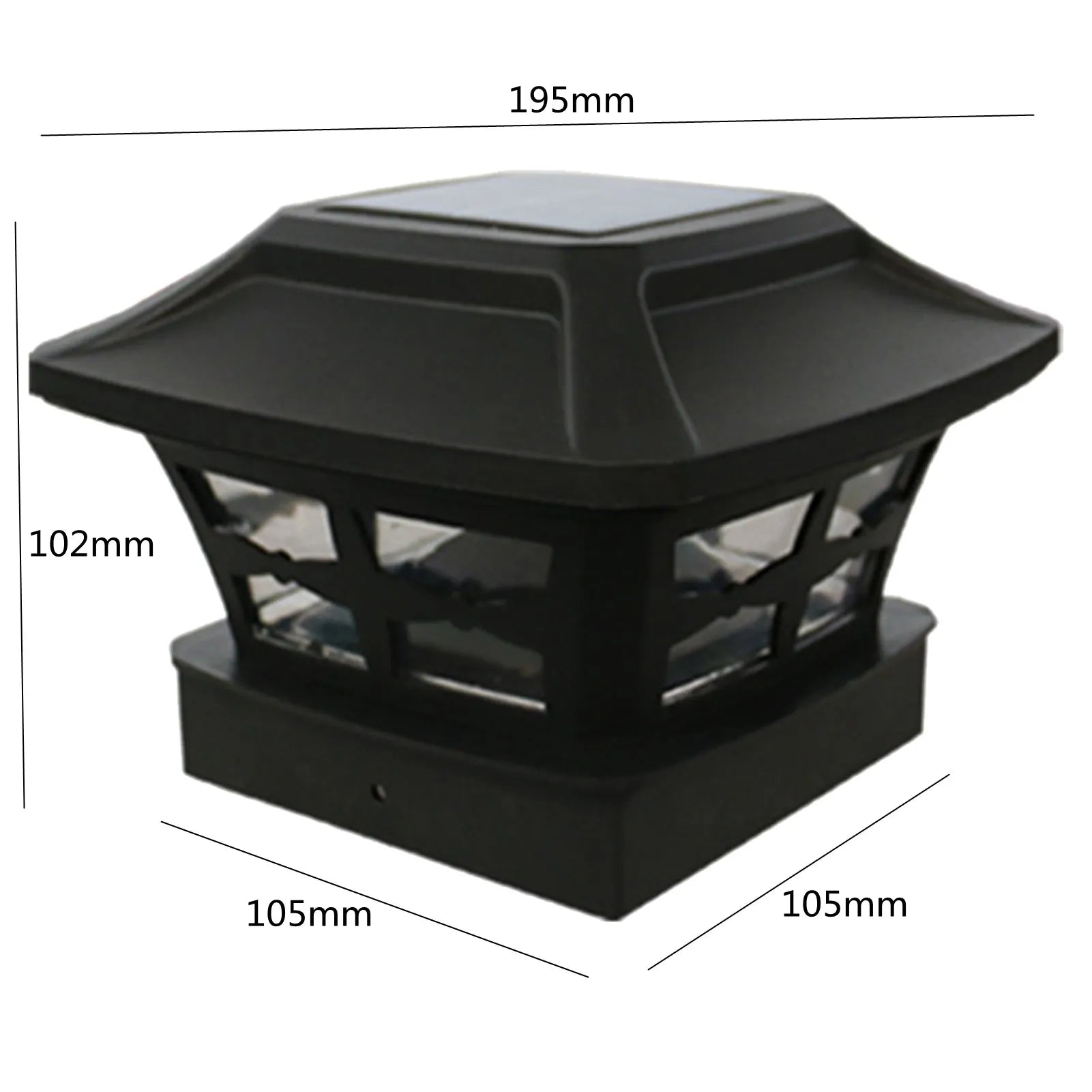 LED à alimentation solaire lumière de clôture carrée blanc chaud lampe éclairage extérieur pilier étanche IP65 lampe solaire extérieure pour jardin - vue 13 sur 14