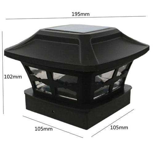 LED à alimentation solaire lumière de clôture carrée blanc chaud lampe éclairage extérieur pilier étanche IP65 lampe solaire extérieure pour jardin - vue 13 sur 14